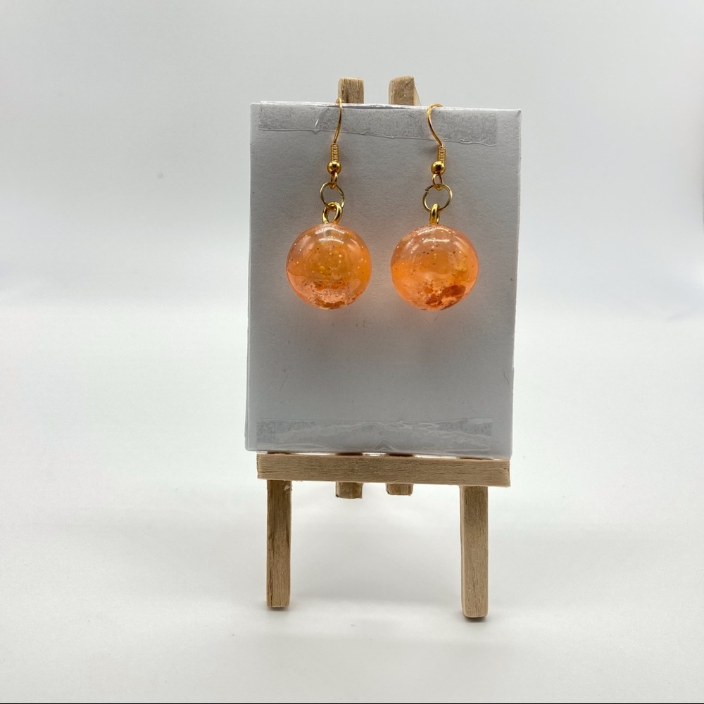 Handmade Orange & Gold Earrings